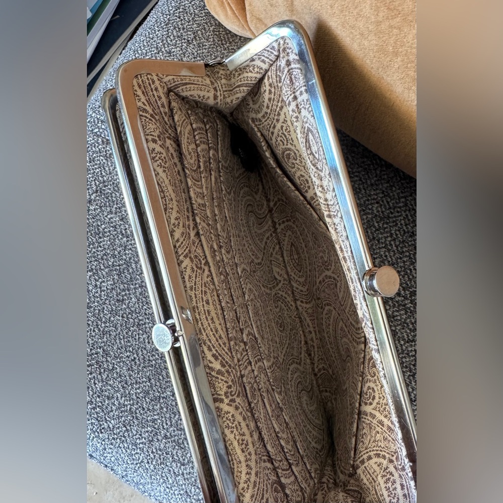 Burberry Brown Leather & Tan Plaid Cosmetic Clutch & HOBO Lauren Clutch-Wallet - Picture 14 of 15